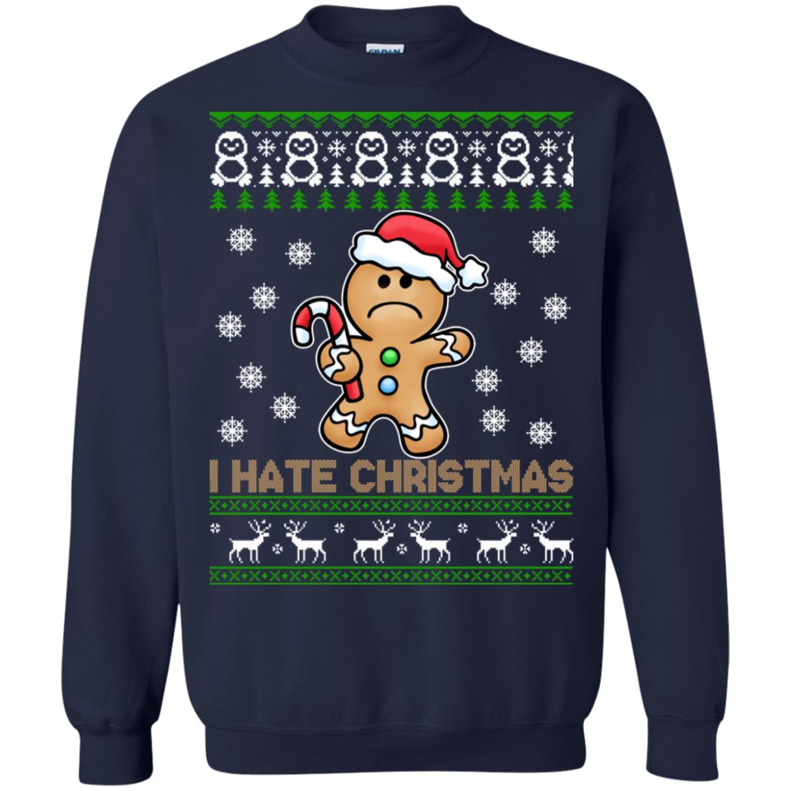 Gingerbread Man I Hate Christmas Sweater - TeeDragons