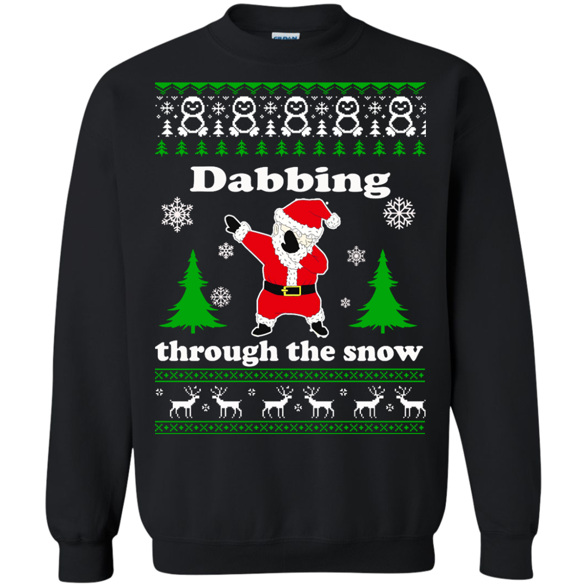 Santa Dabbing Through The Snow Christmas Sweater - TeeDragons