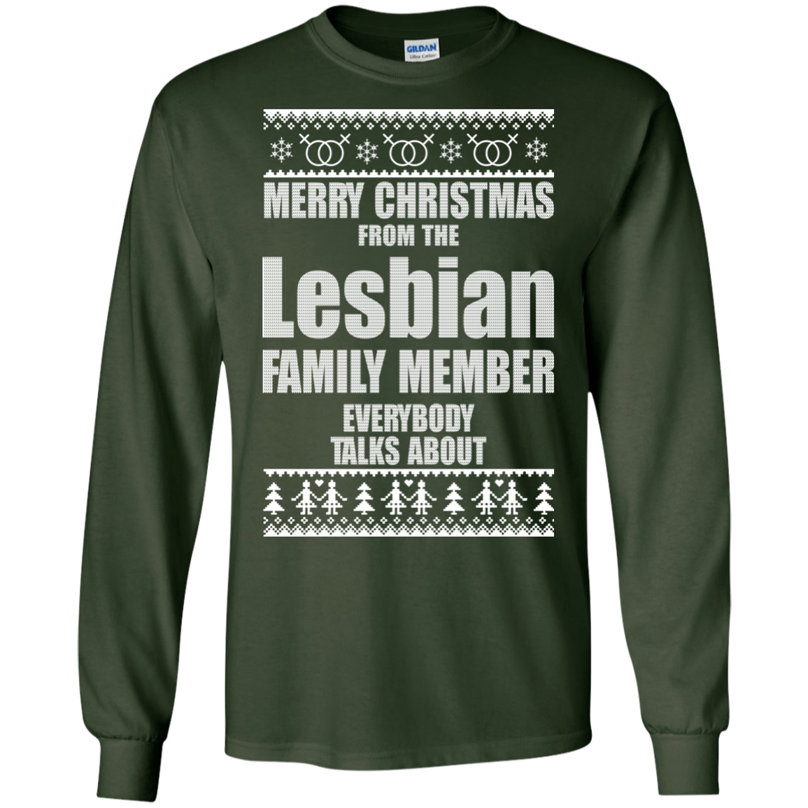 Merry Christmas From The Lesbian Family Member Christmas Sweater - TeeDragons