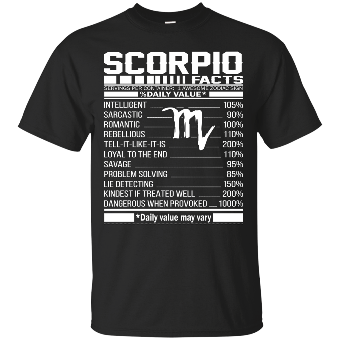 Scorpio Facts - Awesome Zodiac Sign - %Daily Value Shirt, Hoodie, Tank - TeeDragons