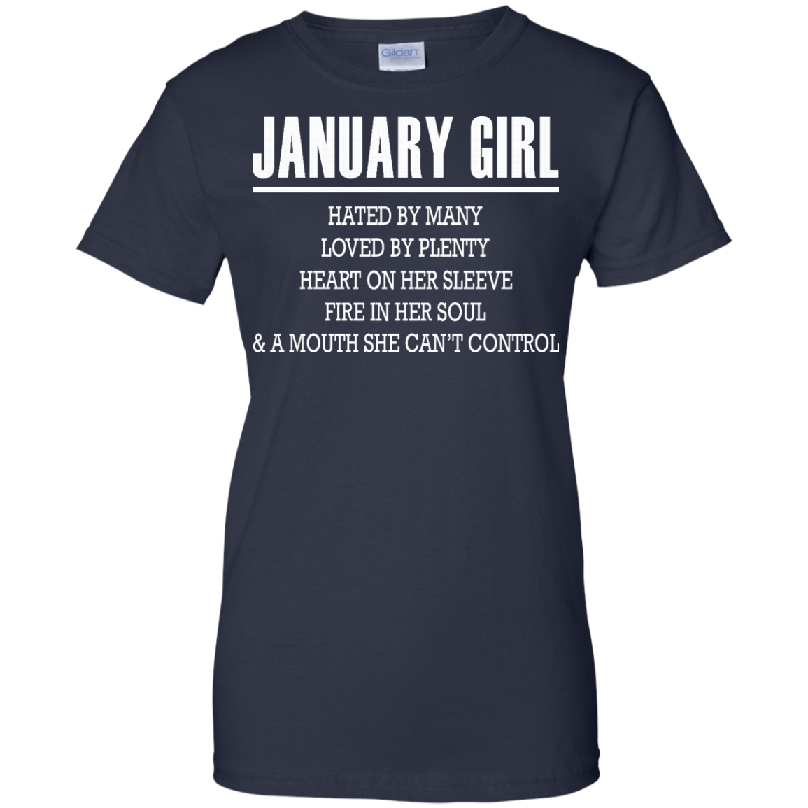 January Girl - Hated By Many, Loved By Plenty Heart On Her Sleeve T-Shirt - TeeDragons