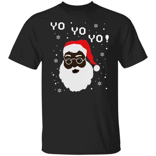 Black Santa Yo Yo Yo Shirt