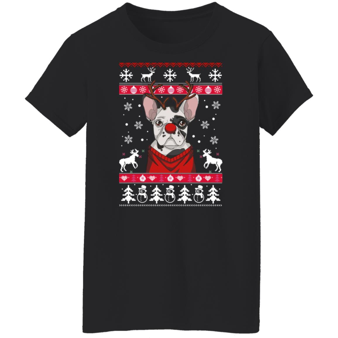 Bulldog With Antlers Christmas Sweater