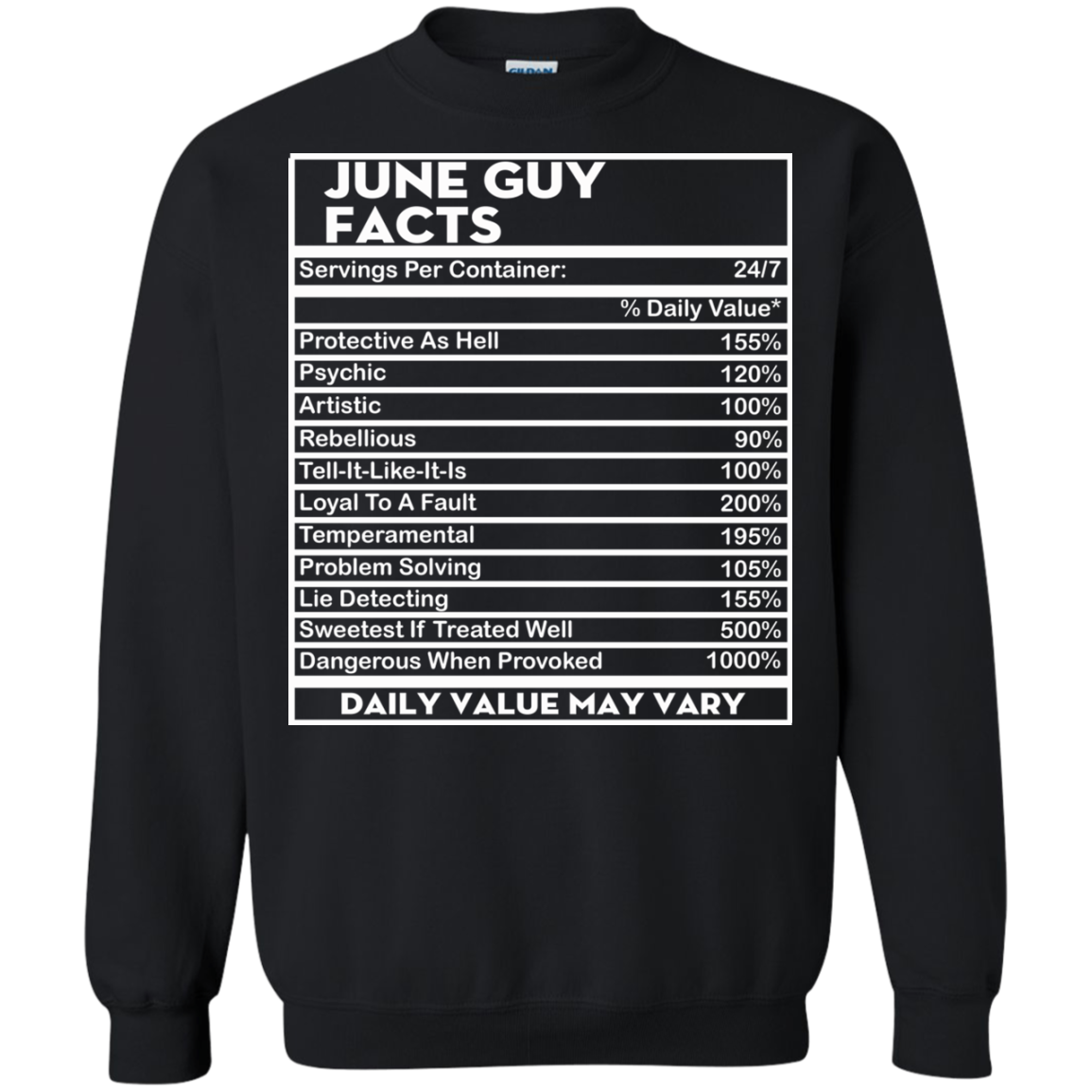 June Guy Facts - Servings Per Container 24/7 Shirt, Hoodie - TeeDragons