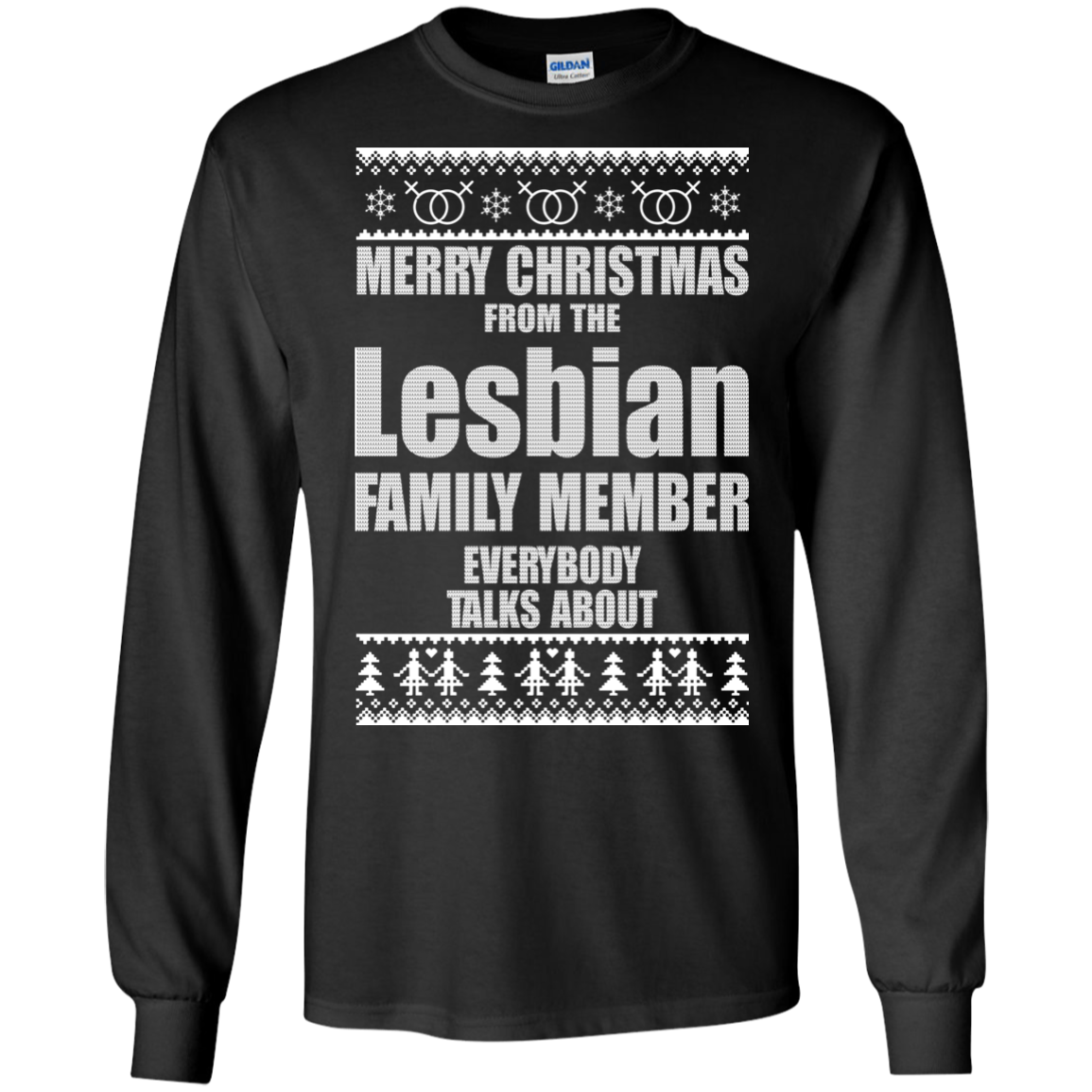 Merry Christmas From The Lesbian Family Member Christmas Sweater - TeeDragons