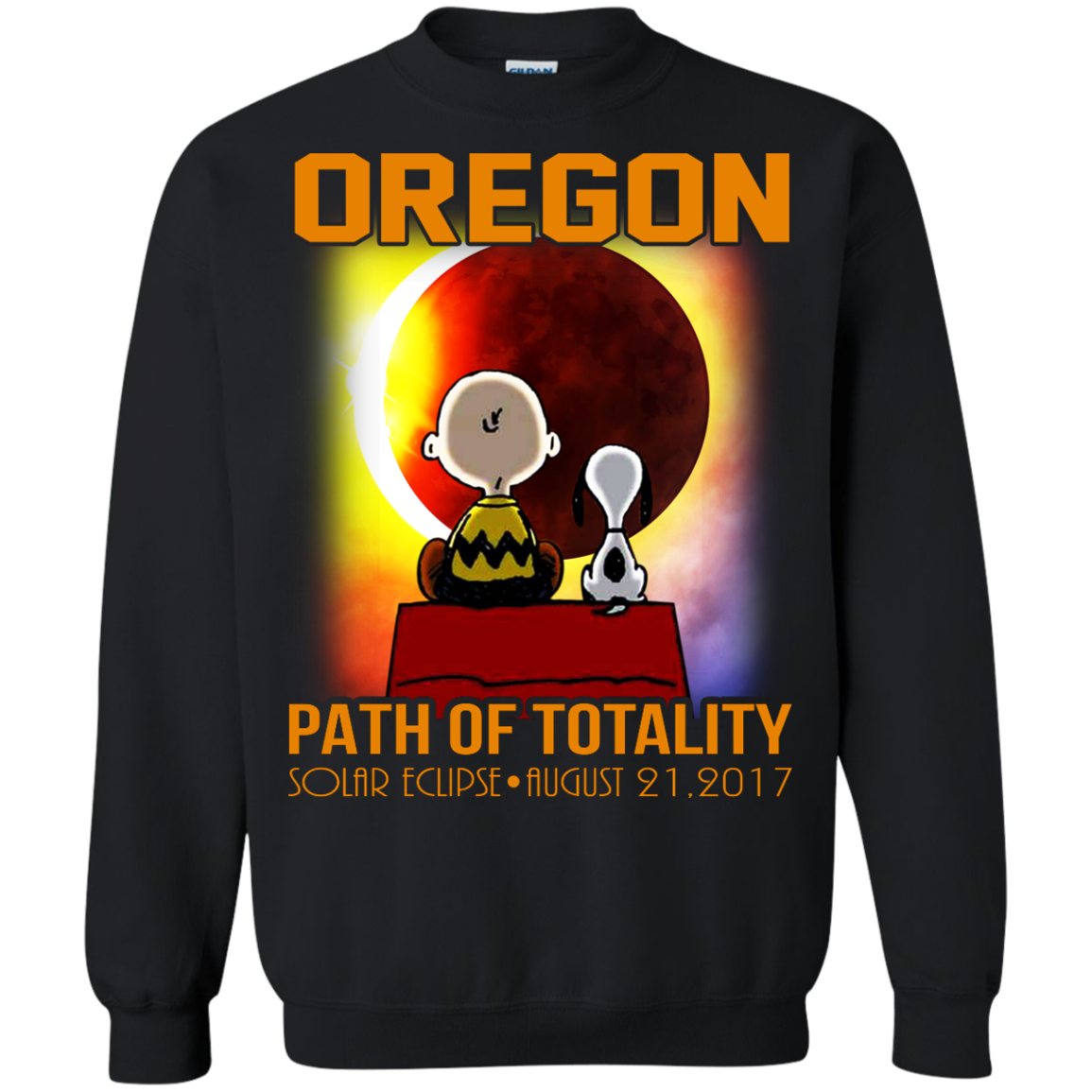 Snoopy and Charlie Brown - Oregon - Path Of Totality Solar Eclipse T-Shirt - TeeDragons