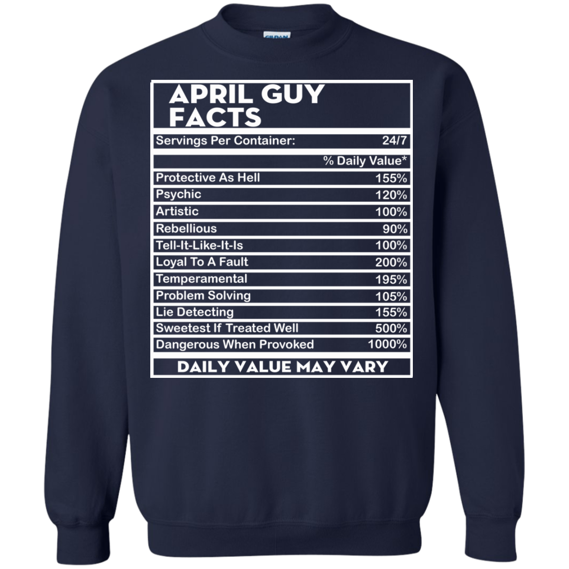 April Guy Facts - Servings Per Container 24/7 Shirt, Hoodie - TeeDragons