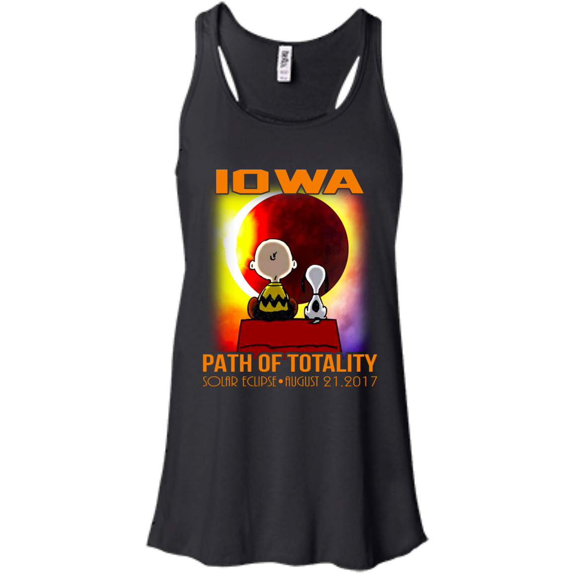 Snoopy and Charlie Brown - Iowa - Path Of Totality Solar Eclipse T-Shirt - TeeDragons