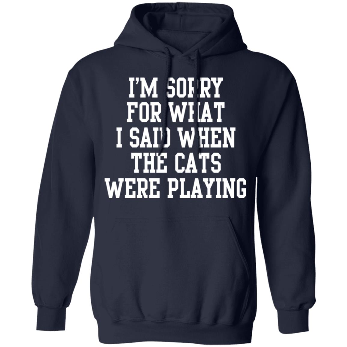 I'm sorry for what i said when the cats were playing shirt