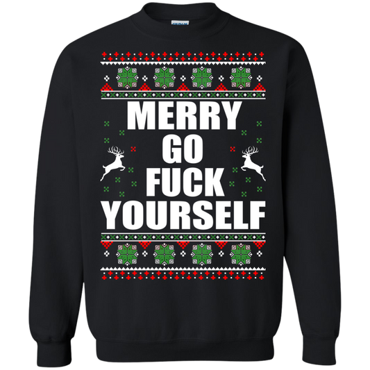 Merry Go Fuck Yourself Christmas Sweater - TeeDragons