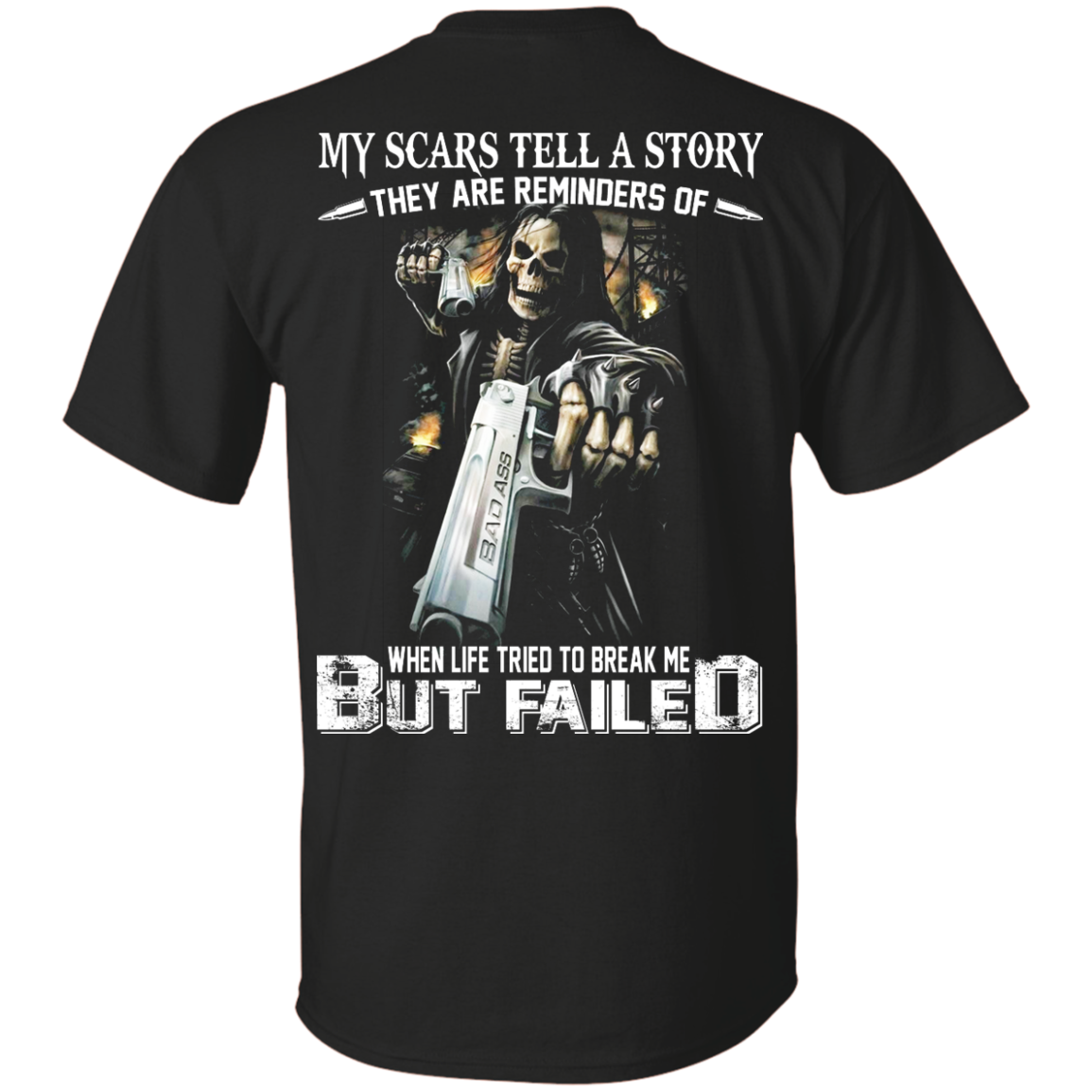 When Life Tried To Break Me But Failed Shirt - Back Design - TeeDragons