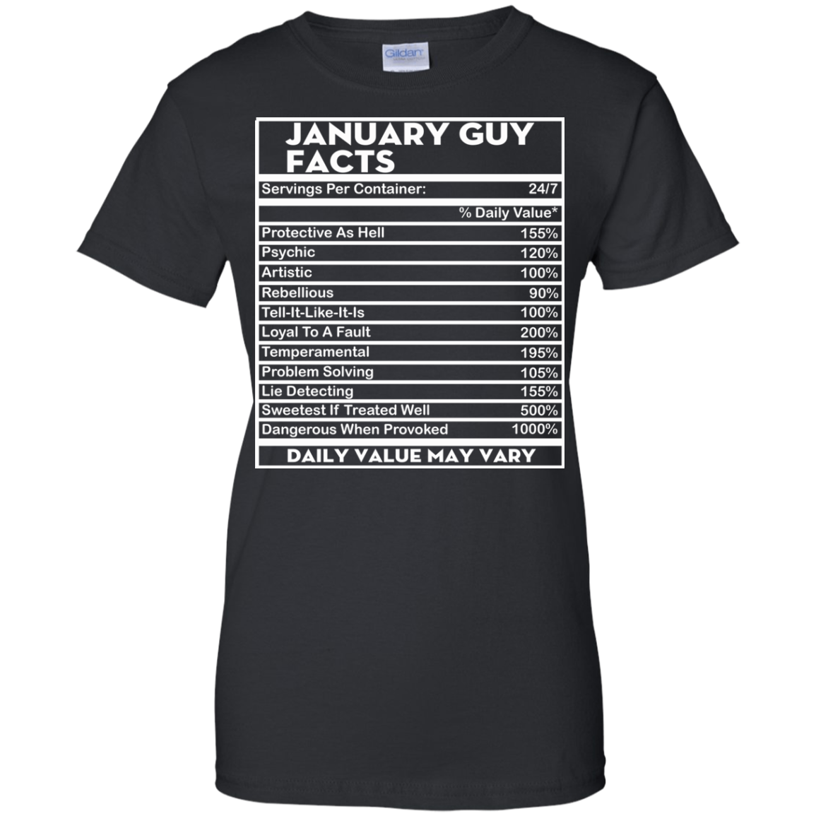 January Guy Facts - Servings Per Container 24/7 Shirt, Hoodie - TeeDragons