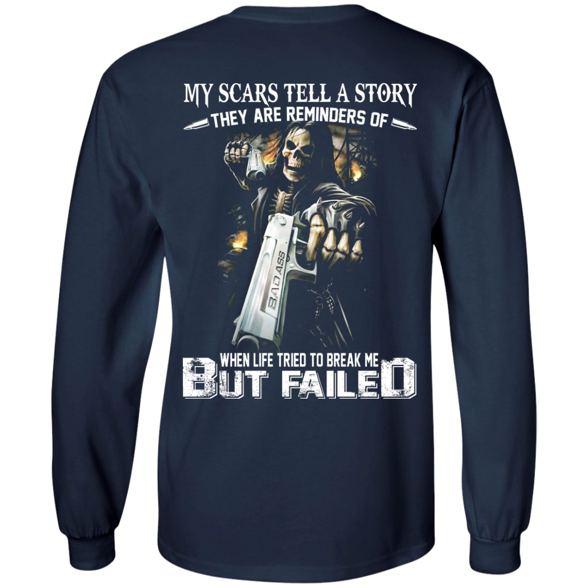 When Life Tried To Break Me But Failed Shirt - Back Design - TeeDragons