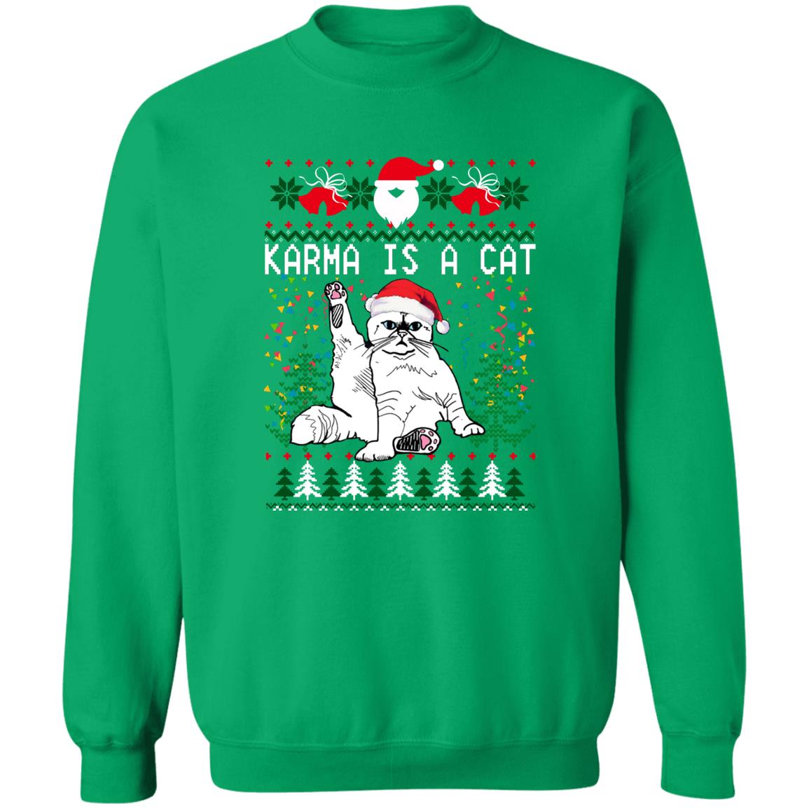 Karma Is A Cat Christmas Sweater