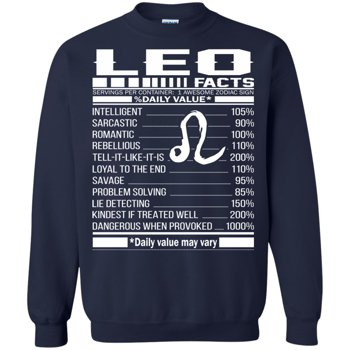 Leo Facts - Awesome Zodiac Sign - %Daily Value Shirt, Hoodie, Tank - TeeDragons