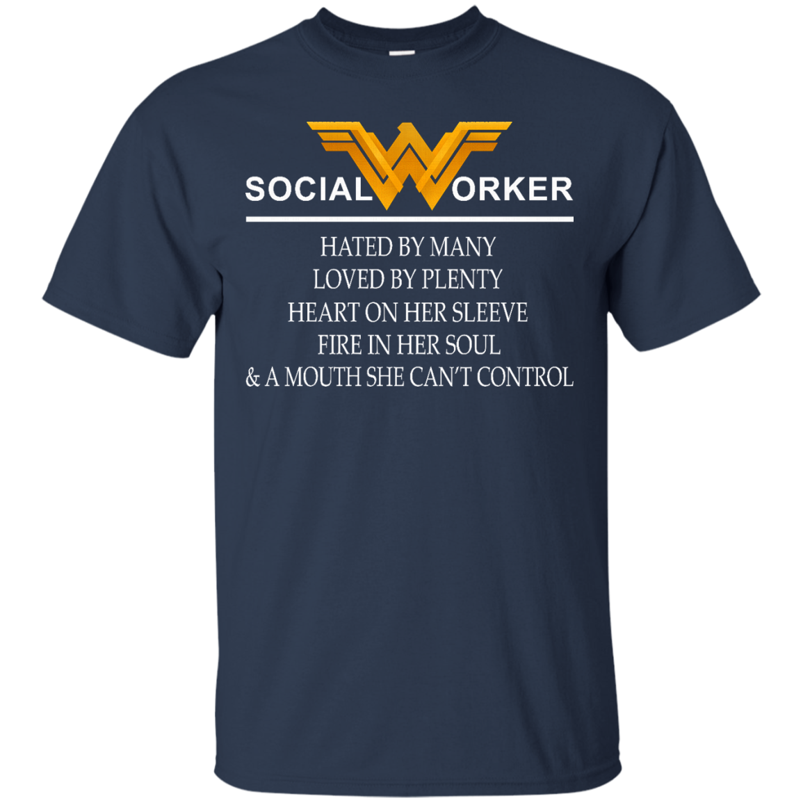 Social Worker - Hated By Many, Loved By Plenty Heart On Her Sleeve T-Shirt - TeeDragons
