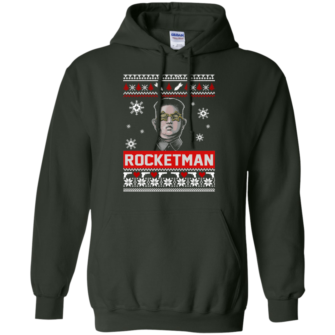 Kim Jong Un Rocketman Christmas Ugly Sweater - TeeDragons