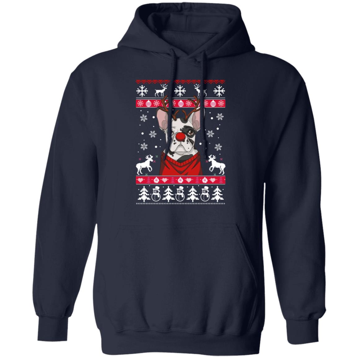 Bulldog With Antlers Christmas Sweater