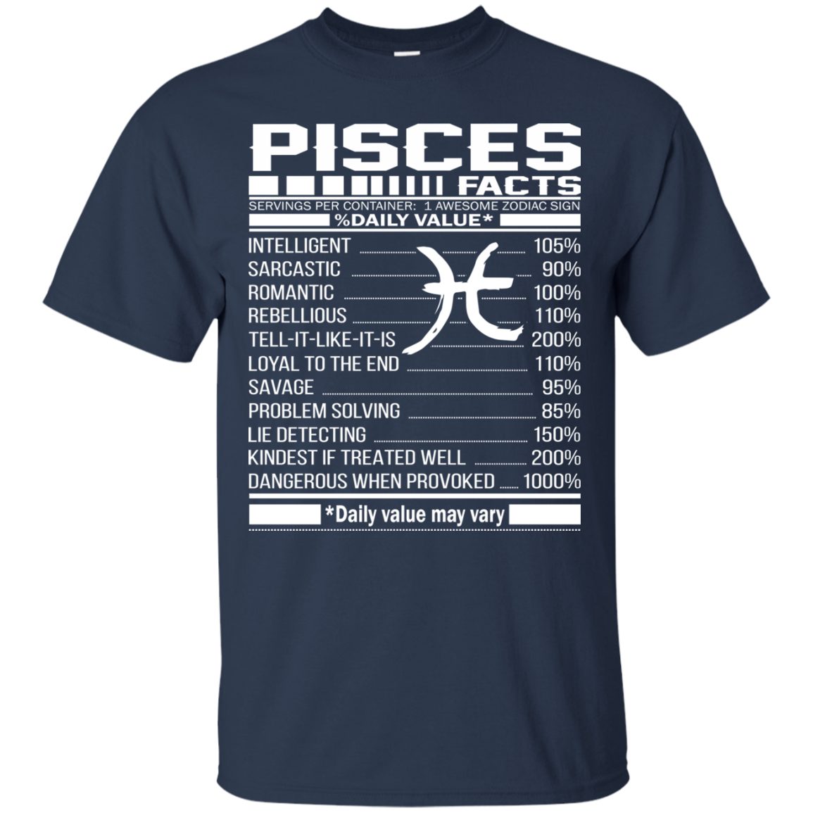 Pisces Facts - Awesome Zodiac Sign - %Daily Value Shirt, Hoodie, Tank - TeeDragons