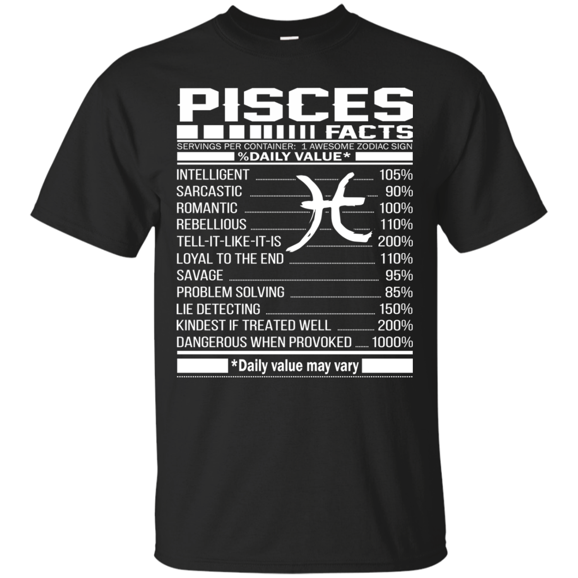 Pisces Facts - Awesome Zodiac Sign - %Daily Value Shirt, Hoodie, Tank - TeeDragons
