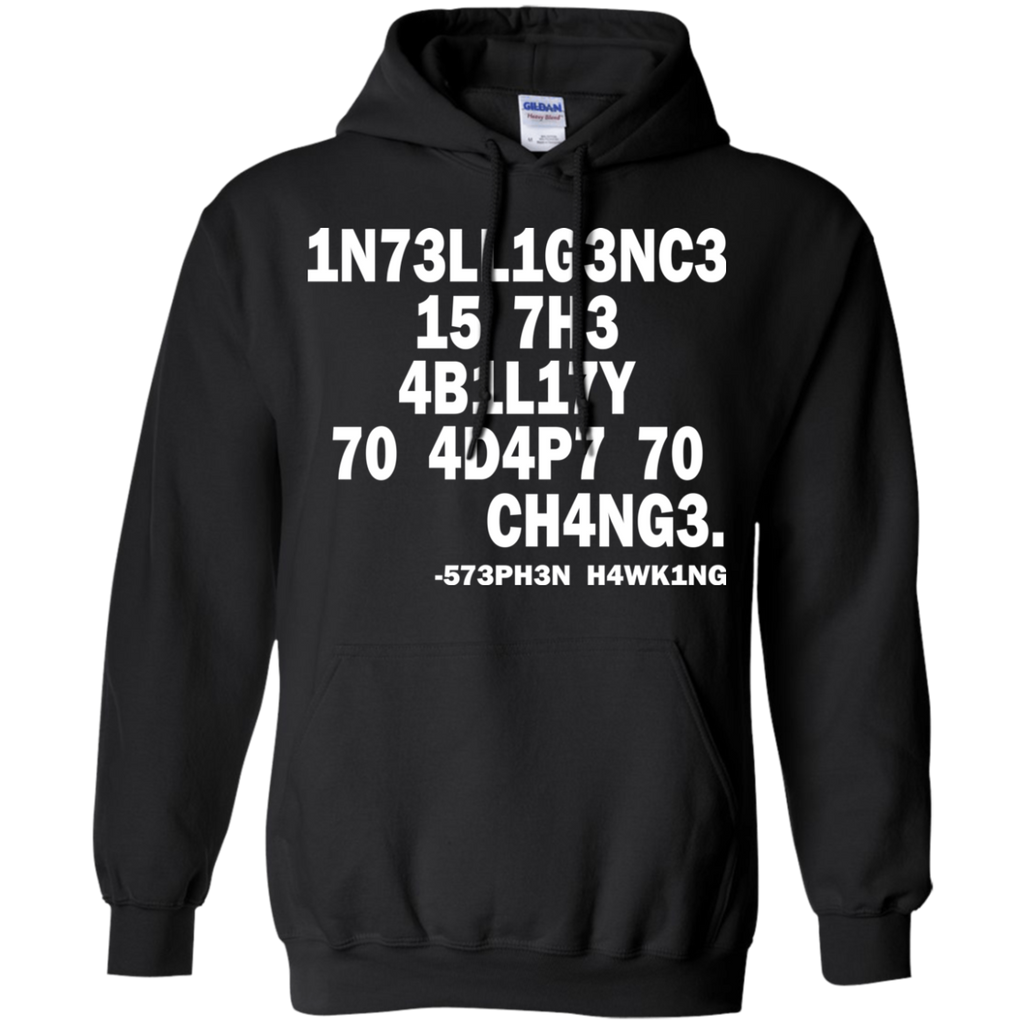 1N73LL1G3NC3 15 7H3 4B1L17Y 70 4D4P7 70 CH4NG3. 573PH3N H4WK1NG SHIRT