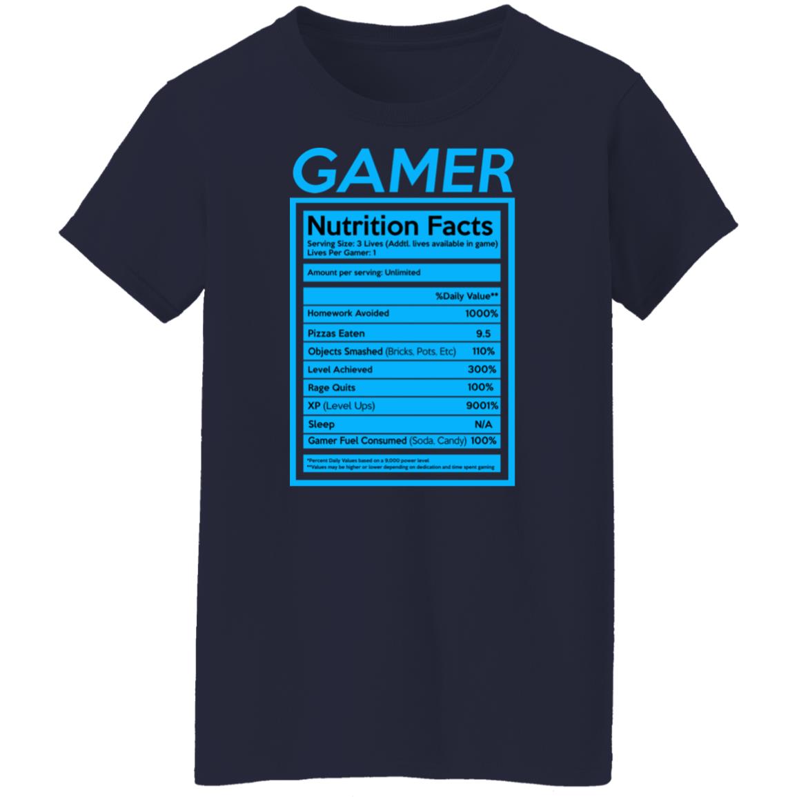 Gamer Nutrition Facts Shirt