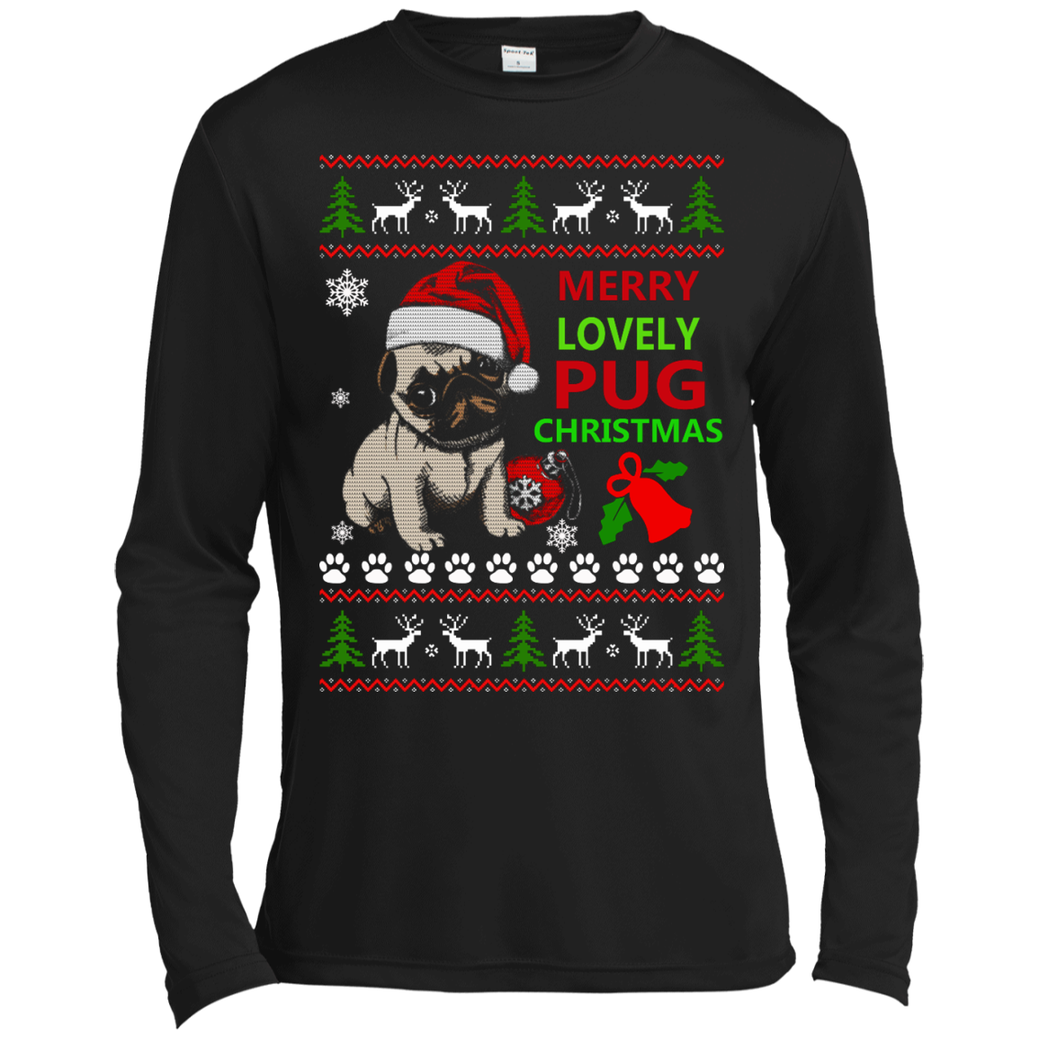 Merry Lovely Pug Christmas Sweater. Hoodie - TeeDragons