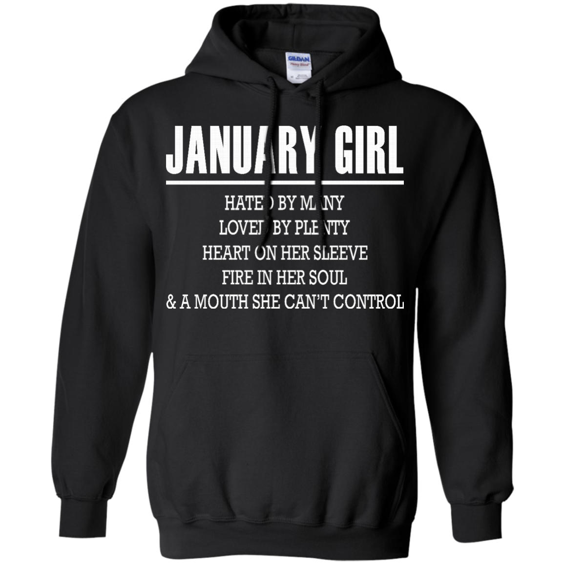 January Girl - Hated By Many, Loved By Plenty Heart On Her Sleeve T-Shirt - TeeDragons