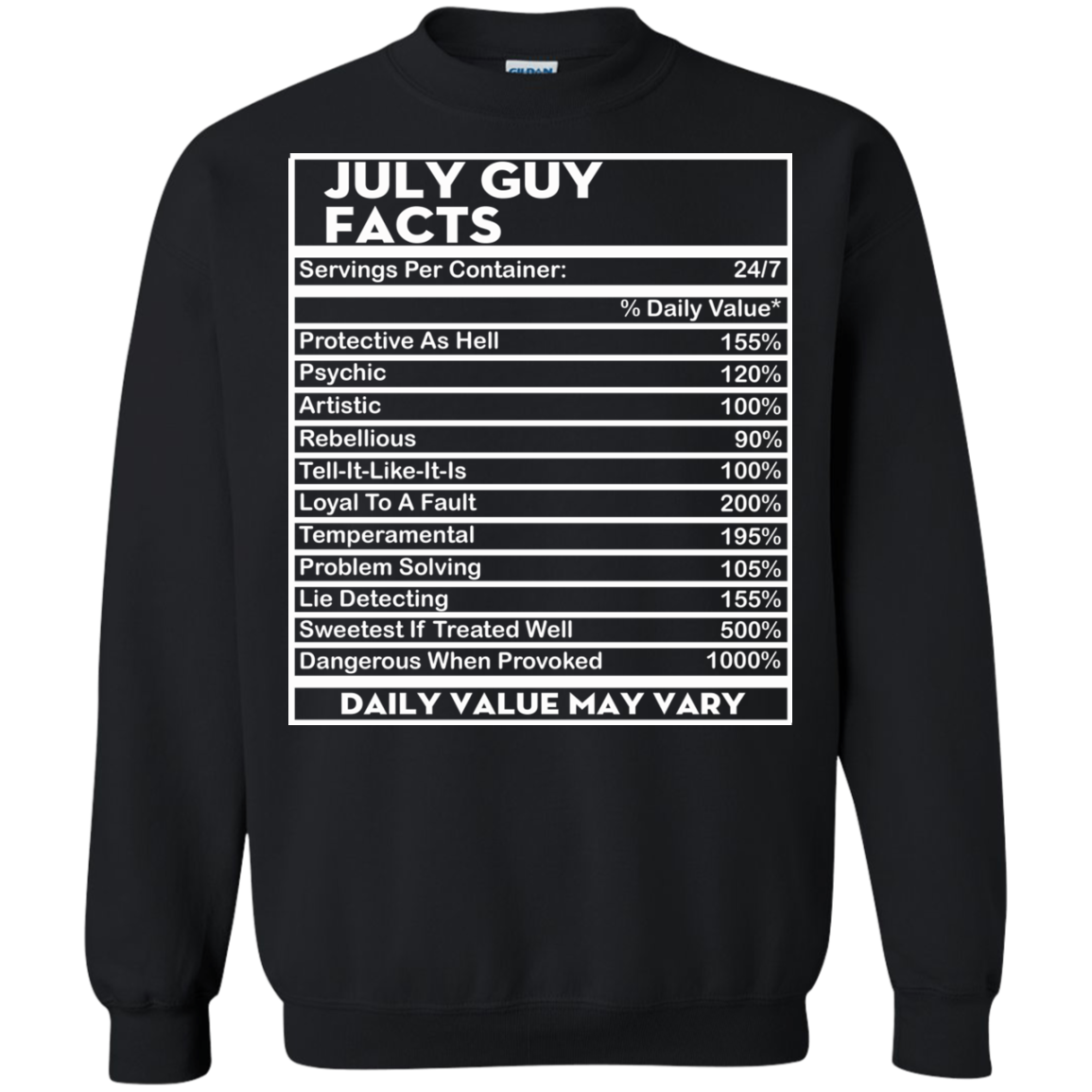 July Guy Facts - Servings Per Container 24/7 Shirt, Hoodie - TeeDragons