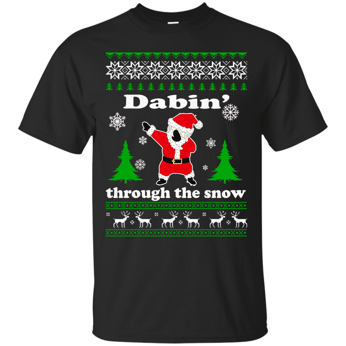Dabbin Through the Snow Santa Ugly Christmas Sweater - TeeDragons