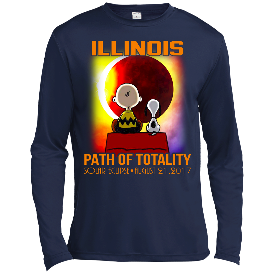 Snoopy and Charlie Brown - Illinois - Path Of Totality Solar Eclipse T-Shirt - TeeDragons