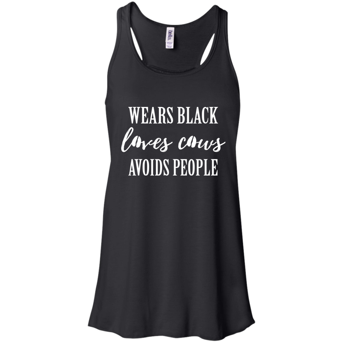 Wears Black Loves Cows Avoids People Shirt - TeeDragons
