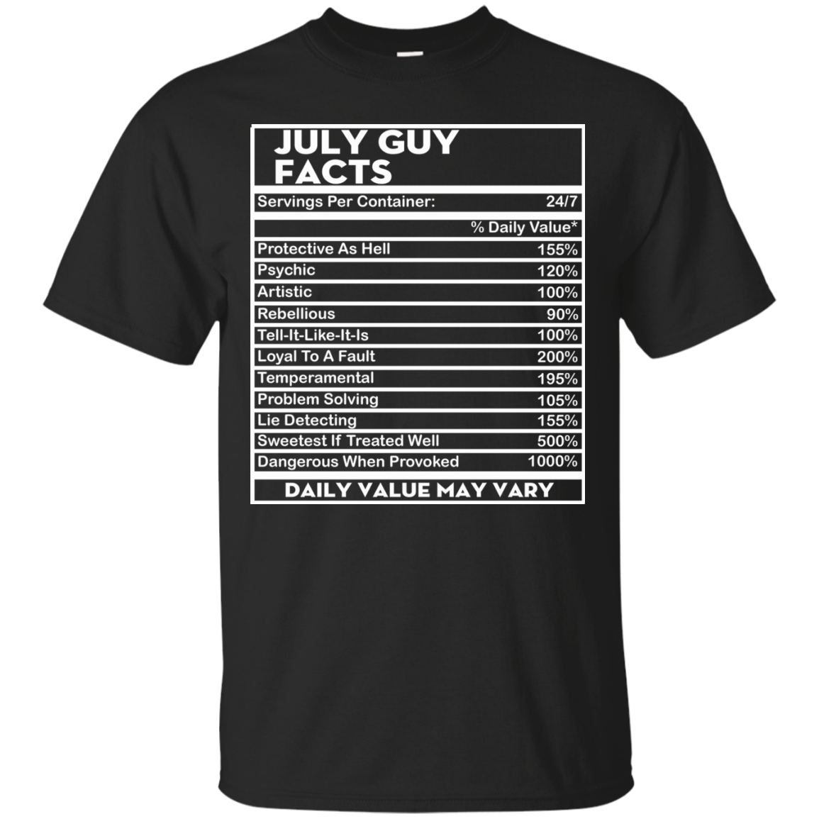 July Guy Facts - Servings Per Container 24/7 Shirt, Hoodie - TeeDragons