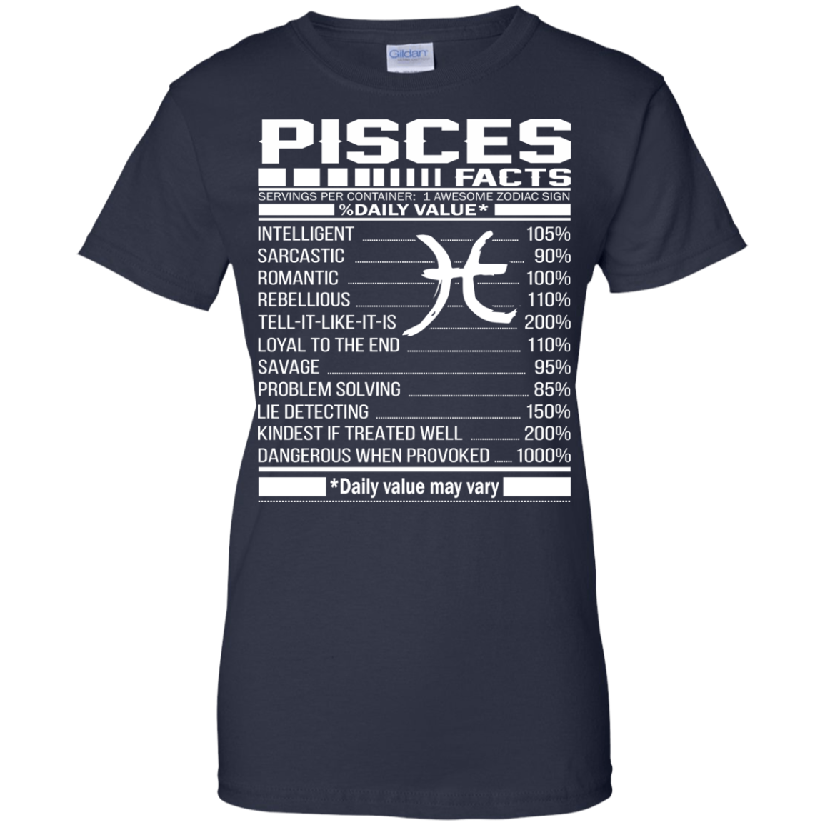 Pisces Facts - Awesome Zodiac Sign - %Daily Value Shirt, Hoodie, Tank - TeeDragons
