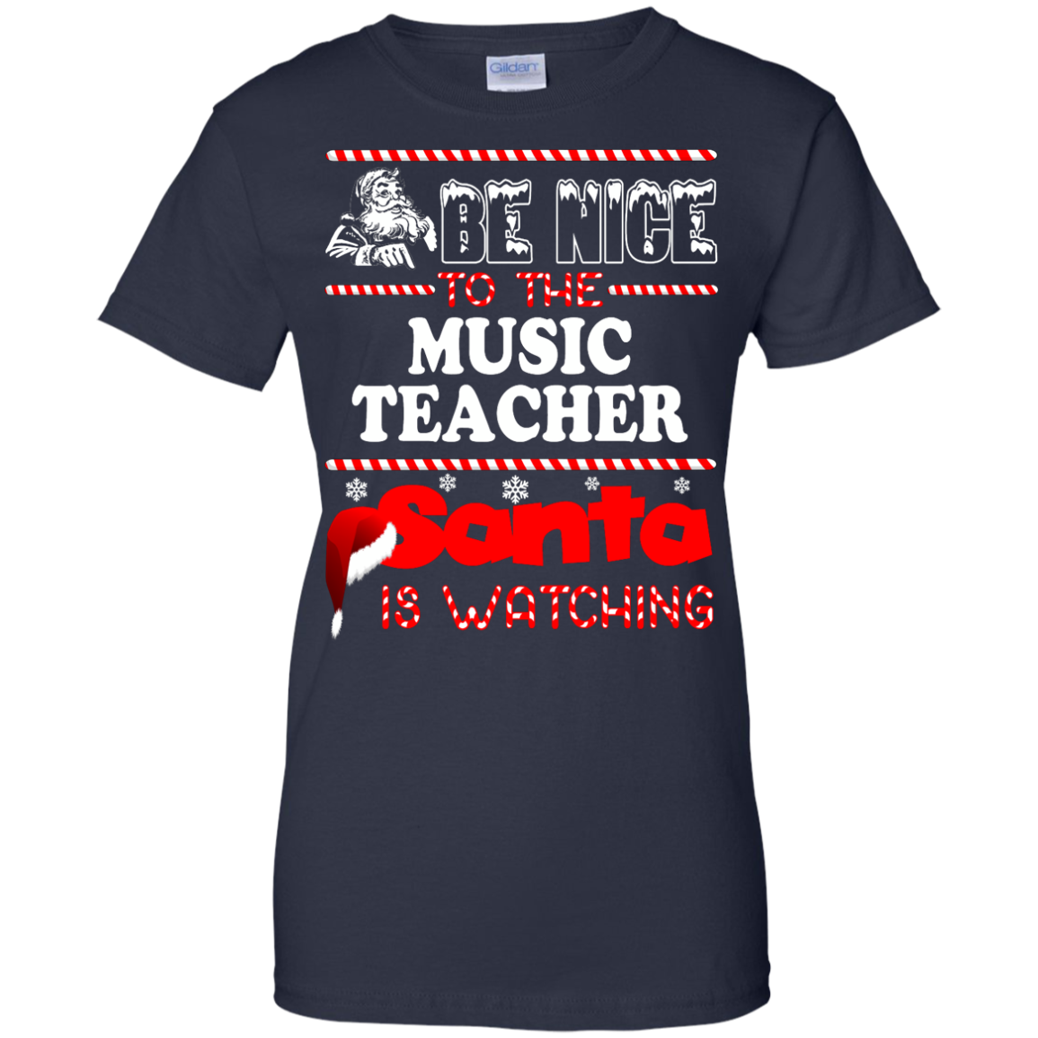 Be Nice To The Music Teacher Santa Is Watching Shirt, Hoodie, Tank - TeeDragons