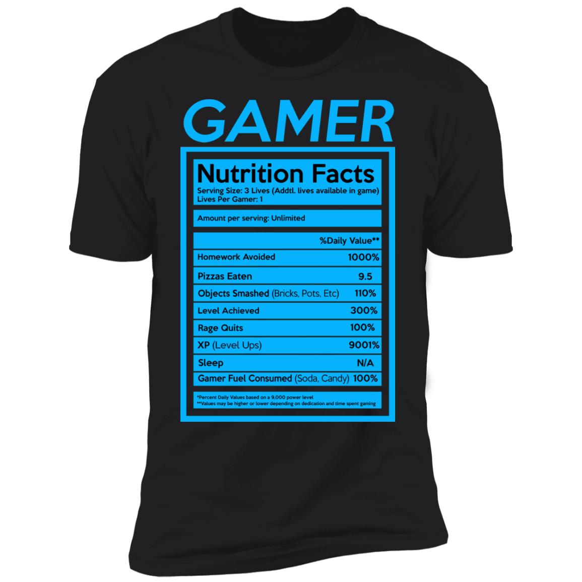 Gamer Nutrition Facts Shirt