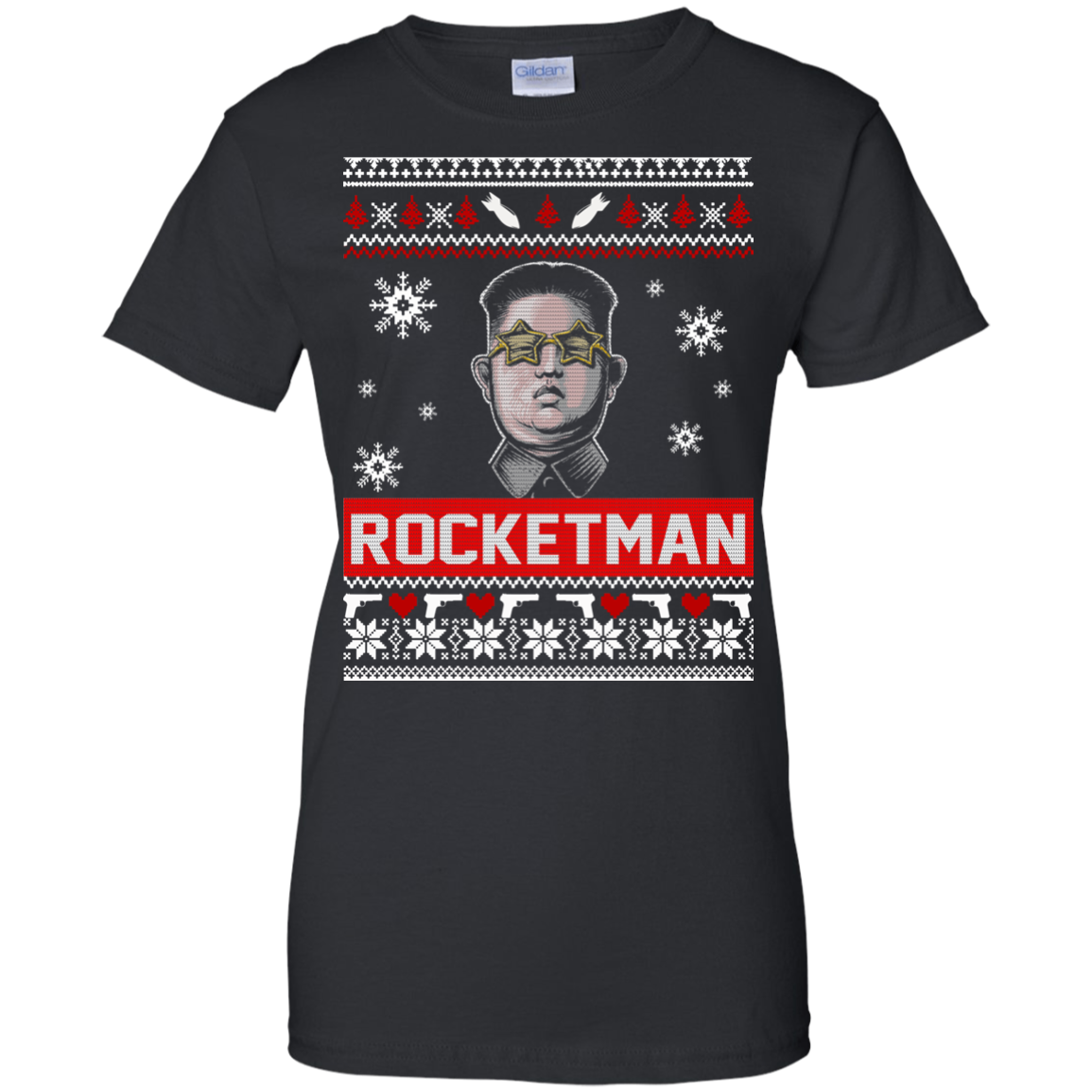 Kim Jong Un Rocketman Christmas Ugly Sweater - TeeDragons