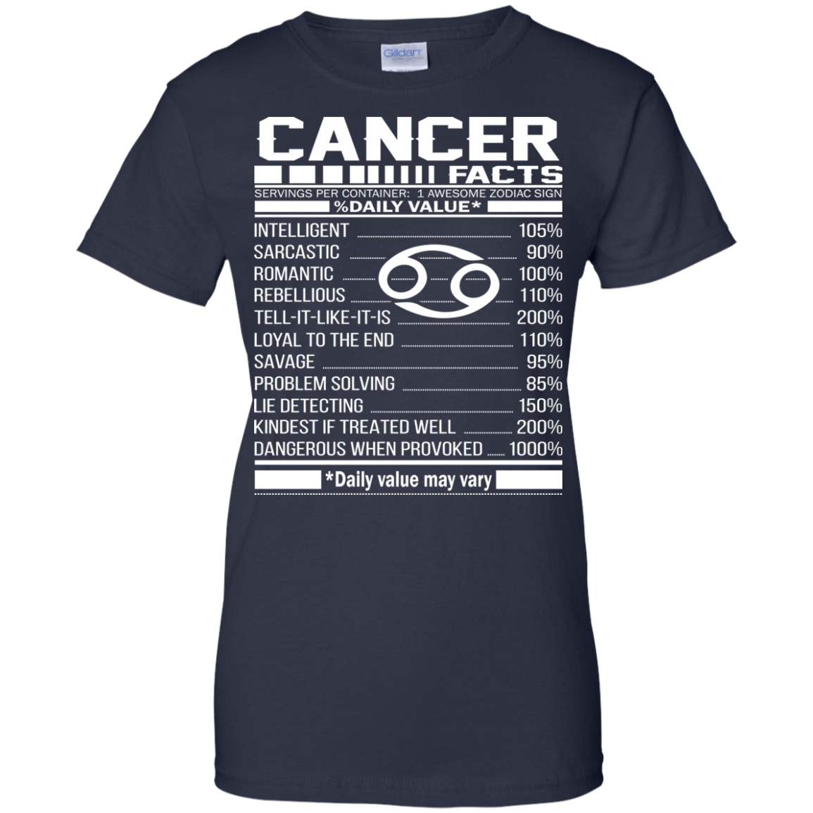 Cancer Facts - Awesome Zodiac Sign - %Daily Value Shirt, Hoodie, Tank - TeeDragons