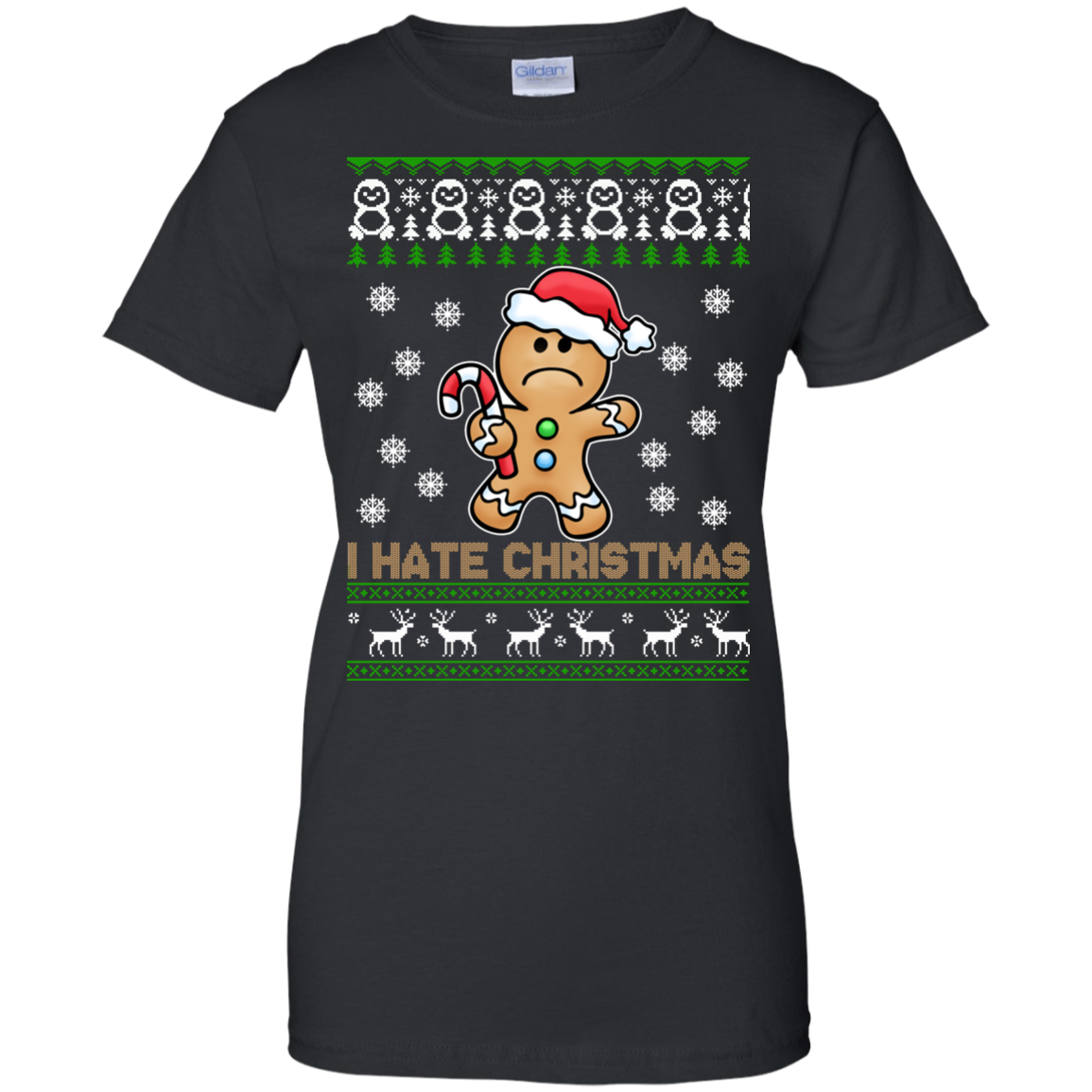 Gingerbread Man - I Hate Christmas Sweater - TeeDragons
