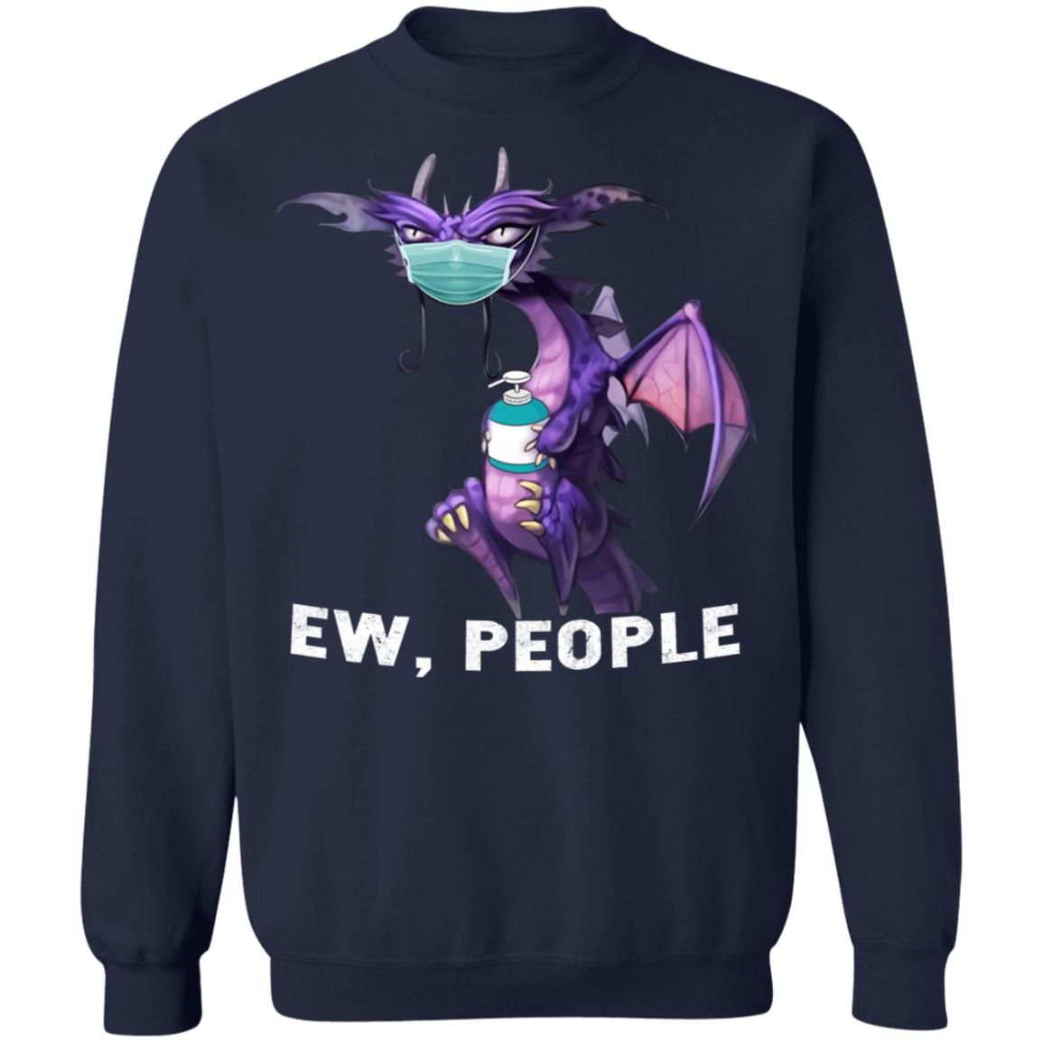 Grumpy Dragon - Ew People Shirt - TeeDragons