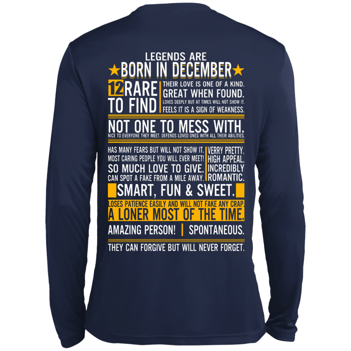 Legends Are Born In December - 12 Rare To Find Shirt - Back Design - TeeDragons