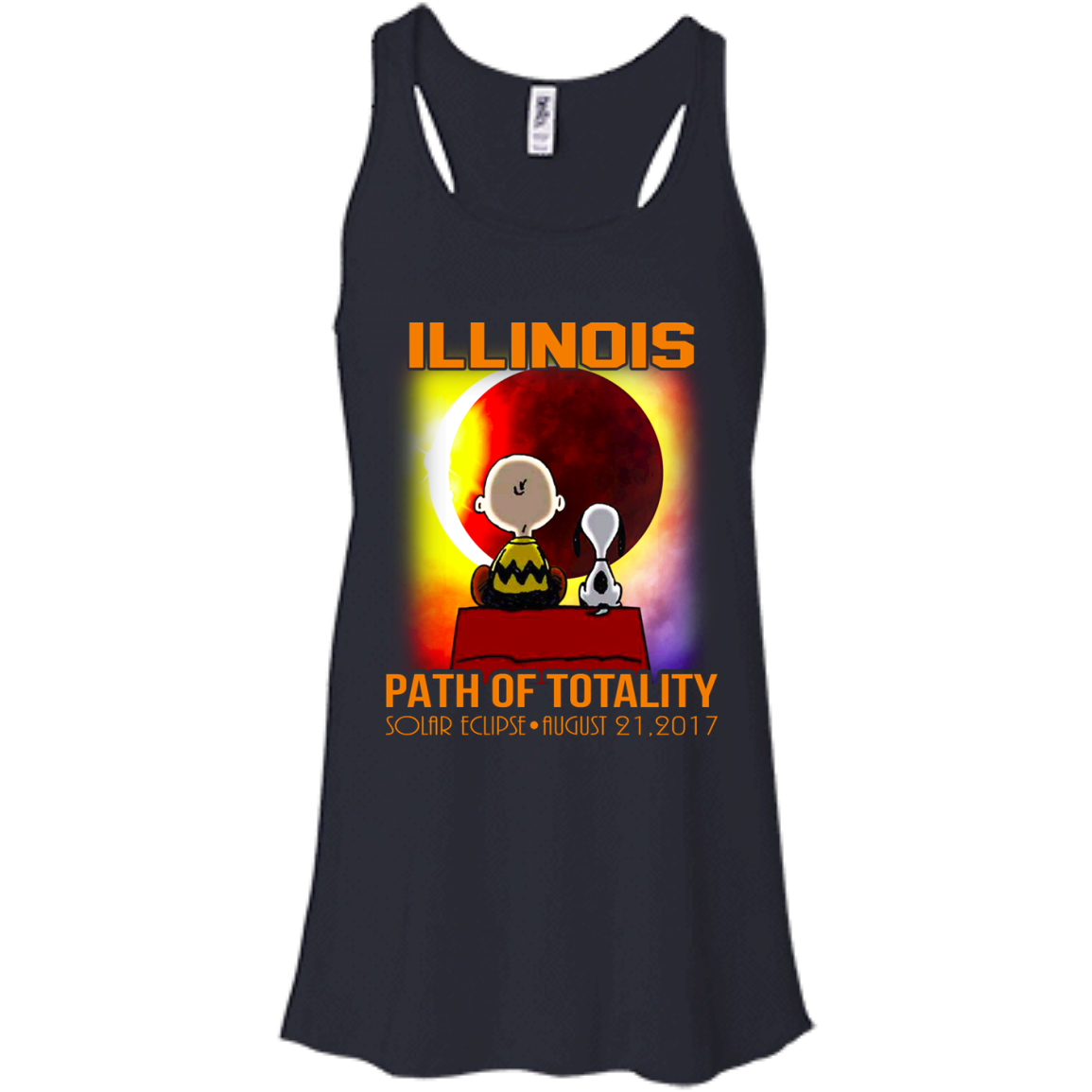 Snoopy and Charlie Brown - Illinois - Path Of Totality Solar Eclipse T-Shirt - TeeDragons