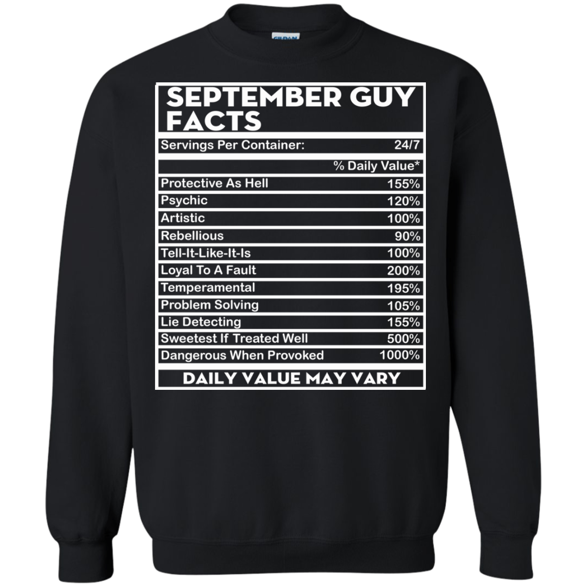 September Guy Facts - Servings Per Container 24/7 Shirt, Hoodie - TeeDragons