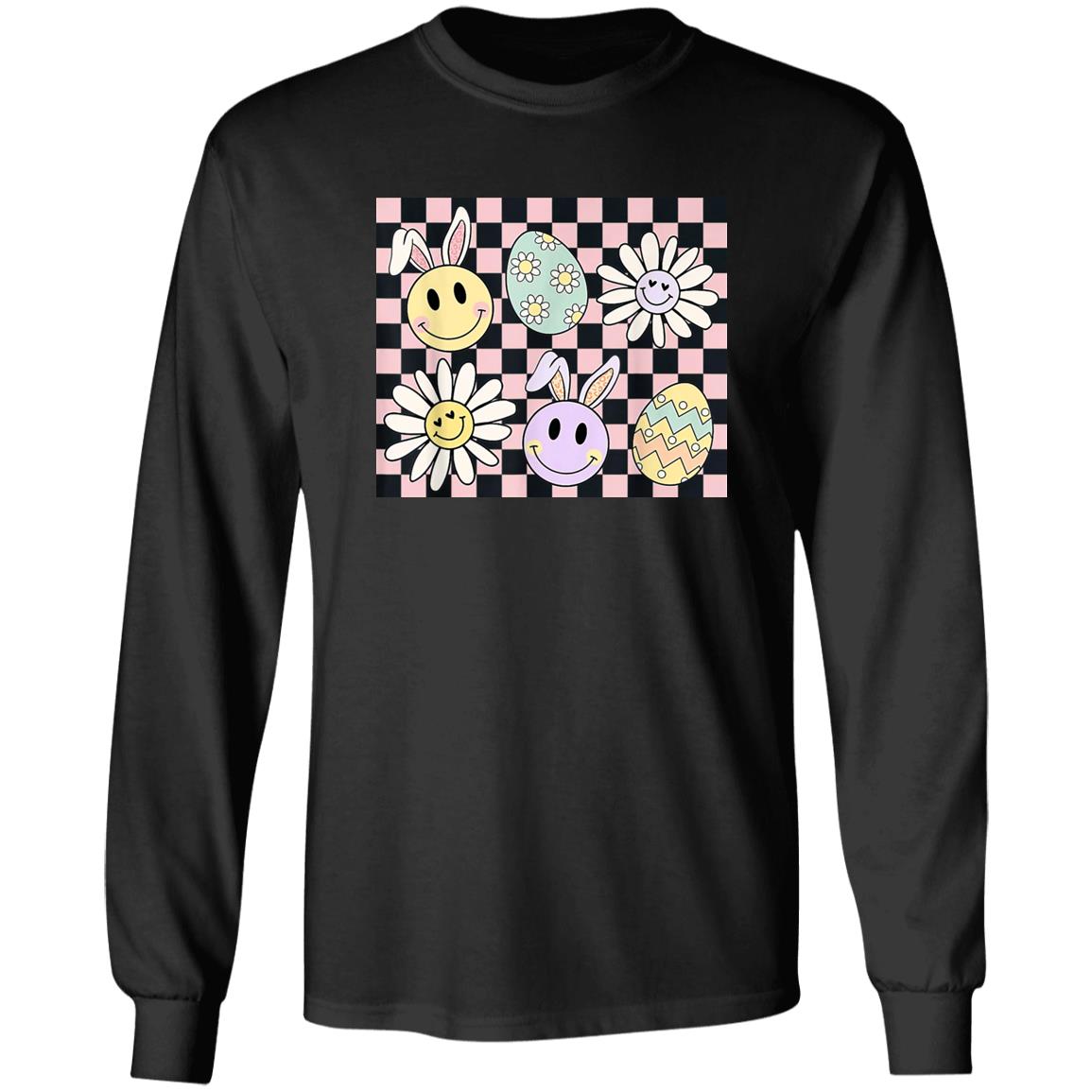Easter Groovy Bunny Pastel Check Egg Shirt