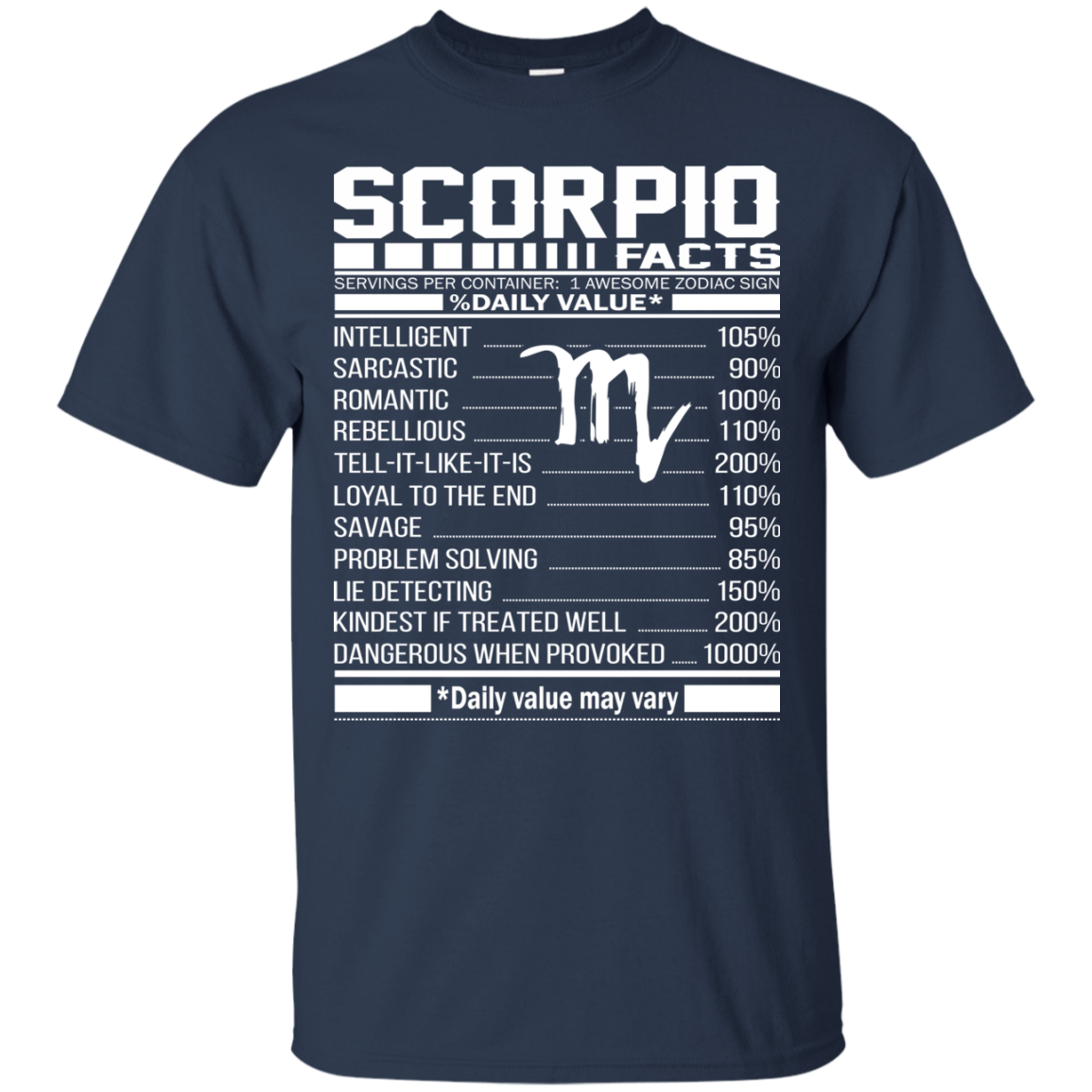 Scorpio Facts - Awesome Zodiac Sign - %Daily Value Shirt, Hoodie, Tank - TeeDragons
