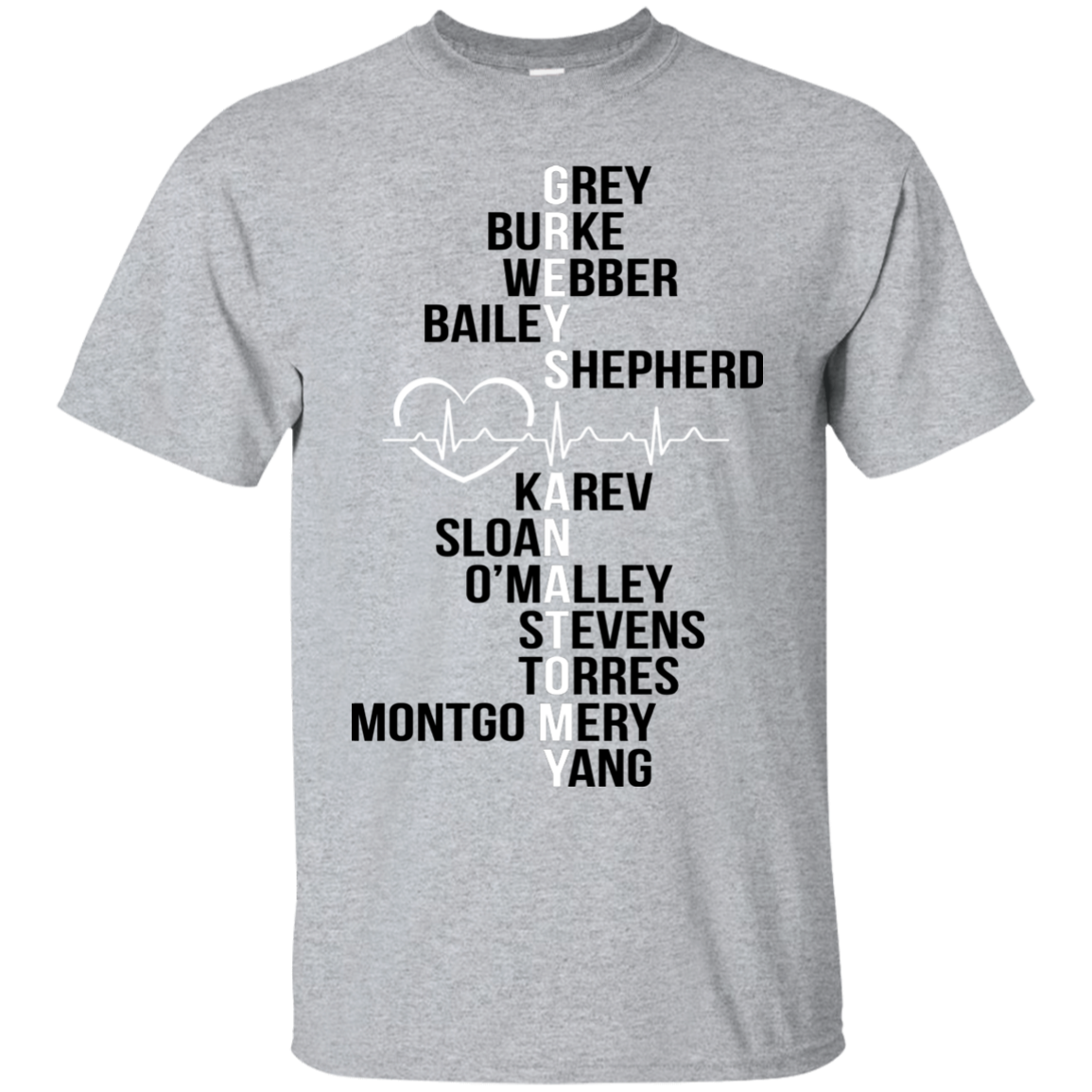 Greys Anatomy - Grey - Burke - Webber - Bailey T-Shirt - TeeDragons