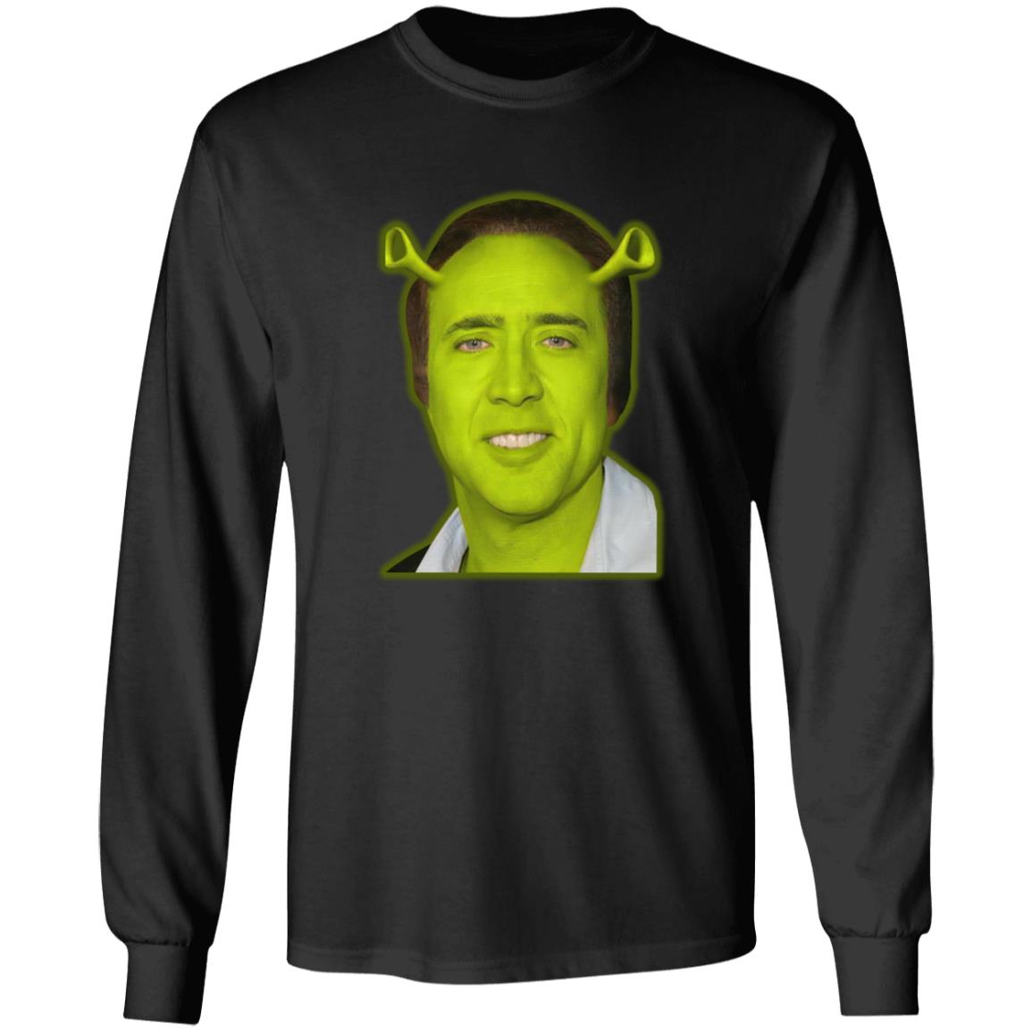 Shrek And Nicolas Cage Face Shirt