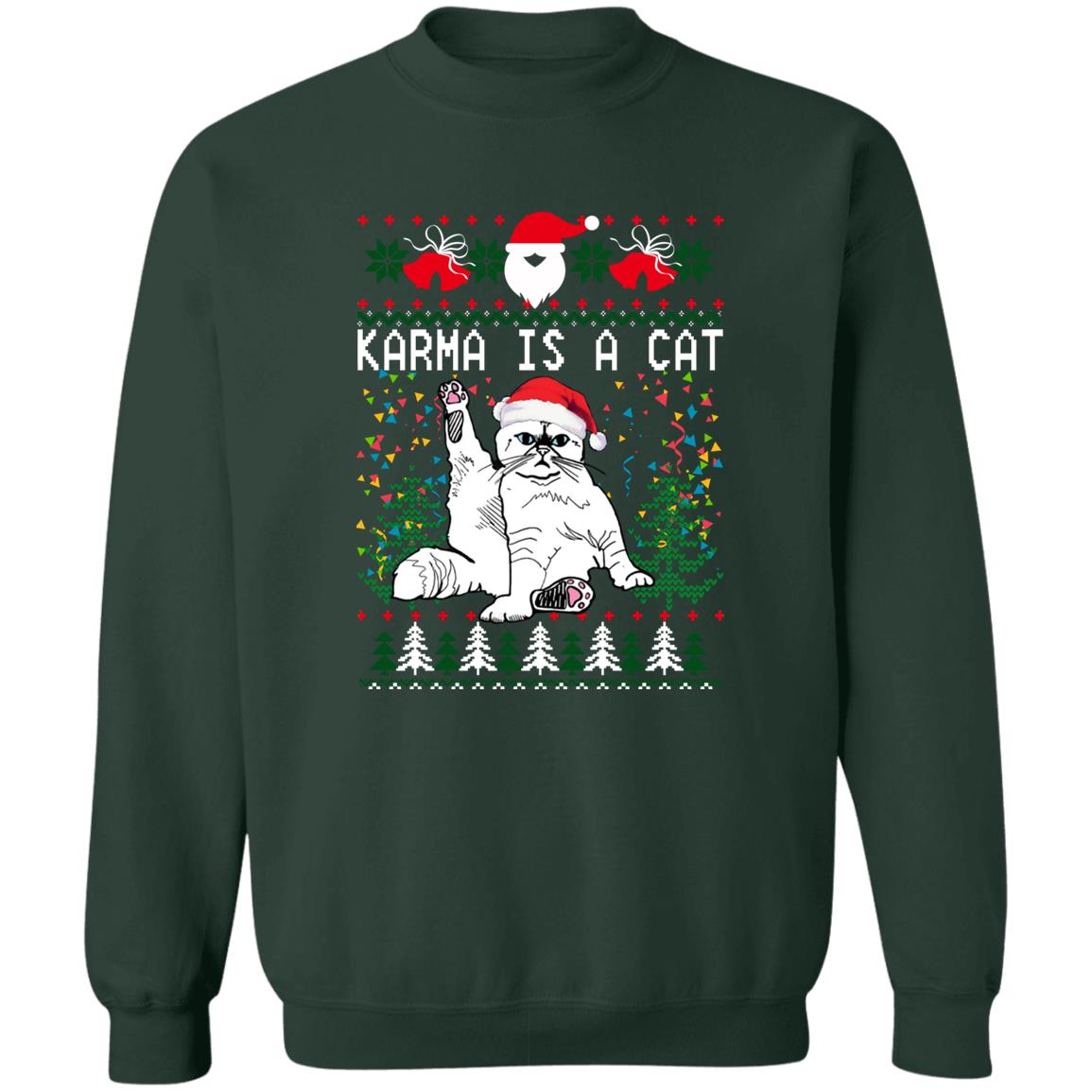 Karma Is A Cat Christmas Sweater