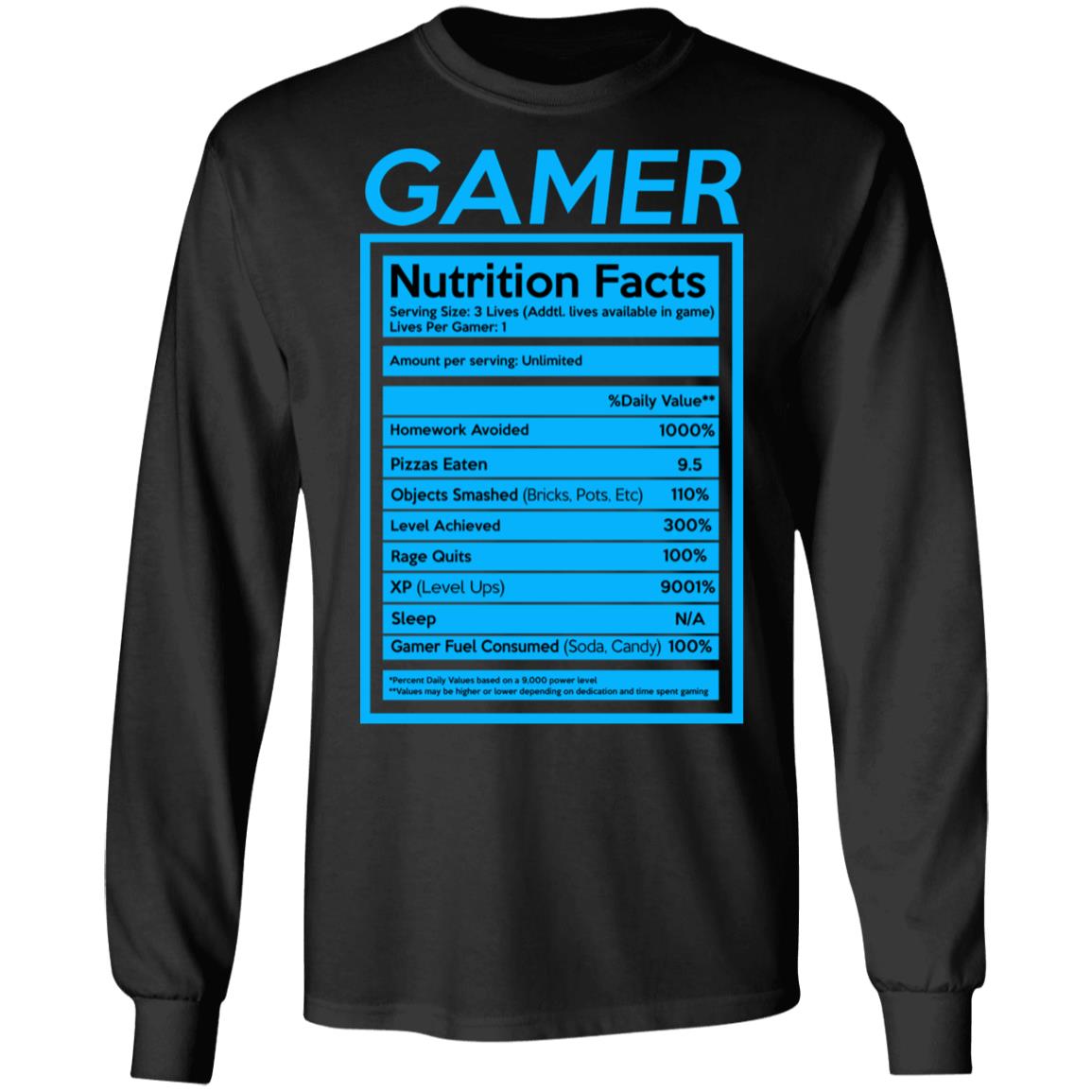 Gamer Nutrition Facts Shirt