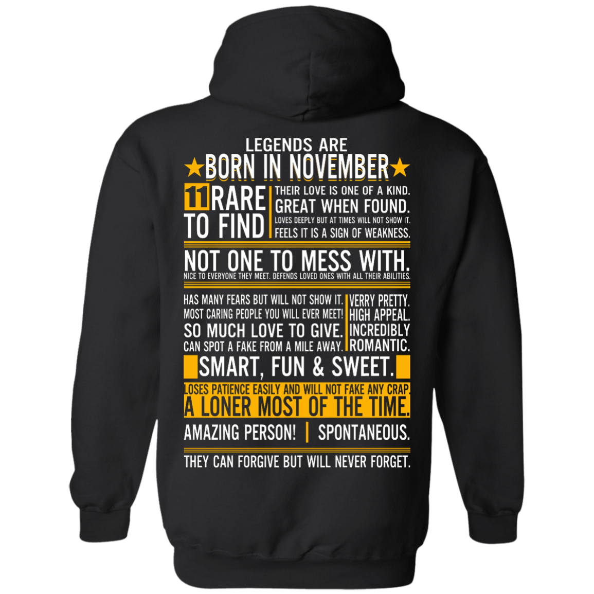 Legends Are Born In November - 11 Rare to Find Shirt - Back Design - TeeDragons